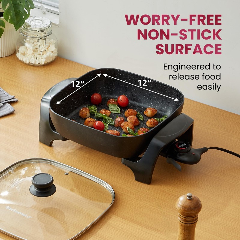 Elite Gourmet EG6201 Extra Deep 12"x12"x3.2" (7.5Qt.) Scratch Resistant Dishwasher