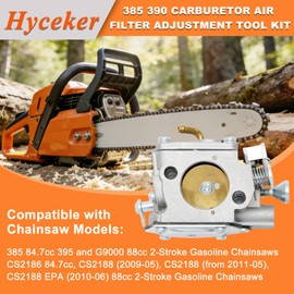 Hyceker 385 390 Carburetor Air Filter Adjust Tool for Husqvarna 385XP 390XP Jonsered CS2186 CS2188 2186 2188 RedMax G9000 Chainsaw Parts, 501355201 Carburetor Tune Up Kit with Fuel Cap Line Choke Rod