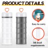 Baderke 4 Pcs Protein Powder Container 5 Layers Stackable Leakproof