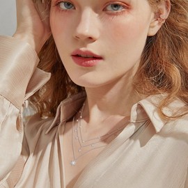 MONGAS North Star Layered Necklace for Women Sterling Silver Star Pendant Layering Necklaces Jewelry Gifts for Women