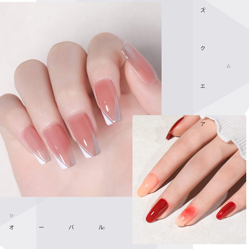 Annhua 240 Piece Set Nail Tips, Transparent, Almond, Clear Nail