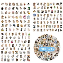 Pack of 200 Children's Animals, Animal Stickers, Stickers for Laptop, Phone, Water Bottle, Skateboard, Cute Aesthetic Vinyl Stickers for Cat Lovers, Water Bottles, Scrapbook, Phone