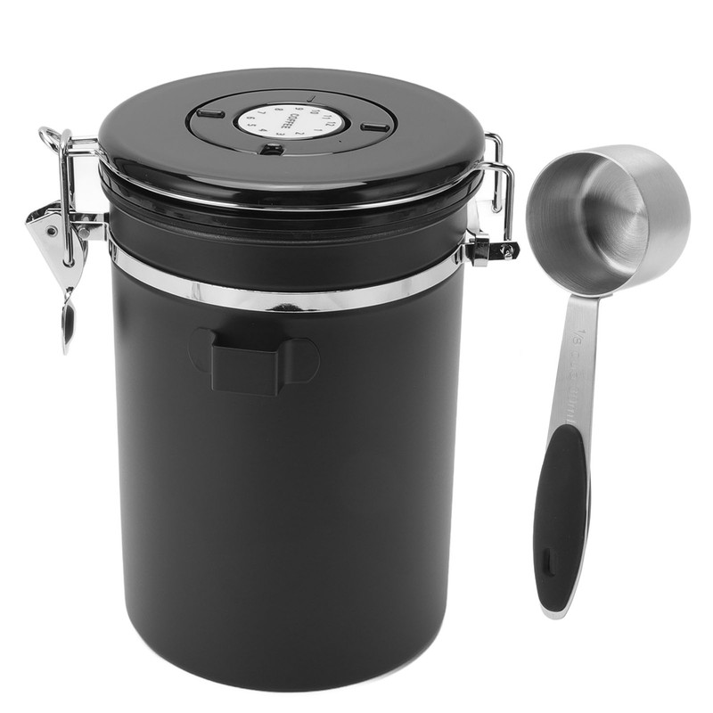 Coffee Bean Storage Stainless Steel Airtight Container Coffee with 30ml