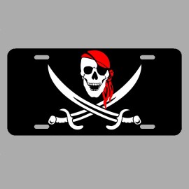 Made In The USA Jolly Roger Pirate License Plate tag car METAL novelty funny LCT006