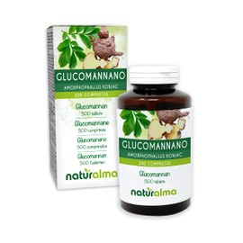 Glucomannan (Amorphophallus konjac) Roots NATURALMA | 150 g | 300 Tablets of 500 mg | Food Supplement | Natural and Vegan