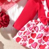 Unutiylo Preemie Baby Girl Valentine's Day Outfit Infant Heart Suspender