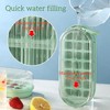 Pressable Ice Cube Tray with 21 Compartments, Green, Easy Ice
