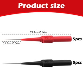 10 Pcs Test Probe Pins for Multimeter, Non-Destructive Stainless Steel Back Probes, 0.7mm Wire Piercing for Automotive and Electrical Testing