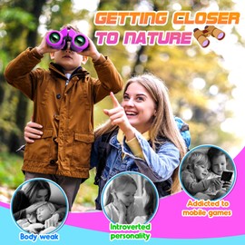 DejaNard Toy Girls 4 5 6 7 Years, Binoculars for Children Birthday Gift Toy from 4-13 Years Girls Children's Toy from 4-13 Years Old Girl Backyard Toy Outdoor Toy