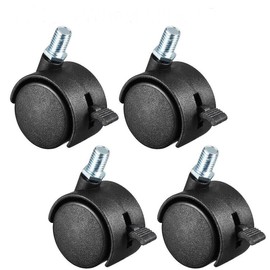 Multibao 4x Pcs 2 Inch Castor Wheel Swivel Caster Threaded Brake M8 x 15mm for Furniture