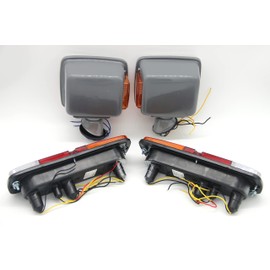 Legion Part Store compatible with Toyota FJ40 Land Cruiser Turn Signal Light Lamp Kit Pair Set of 4. Includes Front and Rear LH/RH 1974-1980 Amber Halogen