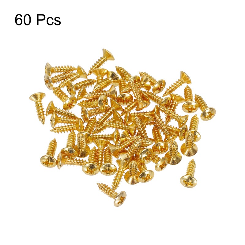 sourcing map 60pcs 3MM Electric Guitar Bass Pickguard Screws Scratch