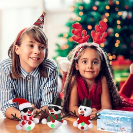 GYGOT 6 Pack Christmas Crafts for Kids,Build a Snow Kit,Christmas Stocking Stuffers for Girls, Boys,Modeling Clay DIY for Holiday Activities