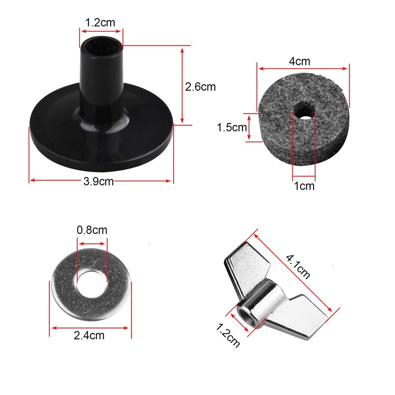 FUSD Cymbal Felt Cymbal Sleeve Wing Nut Cymbal Washer Pack
