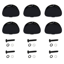MAXCHEER 6PCS Metal Big Semicircle Guitar Tuning Pegs Tuners Machine Heads replacement Buttons knobs Handle (Black)