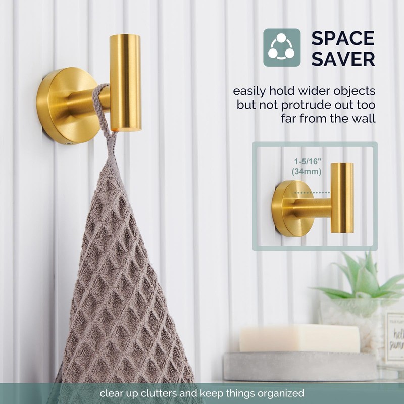 Angle Simple Bathroom Towel Hook, SUS304 Stainless Steel Bath Towel