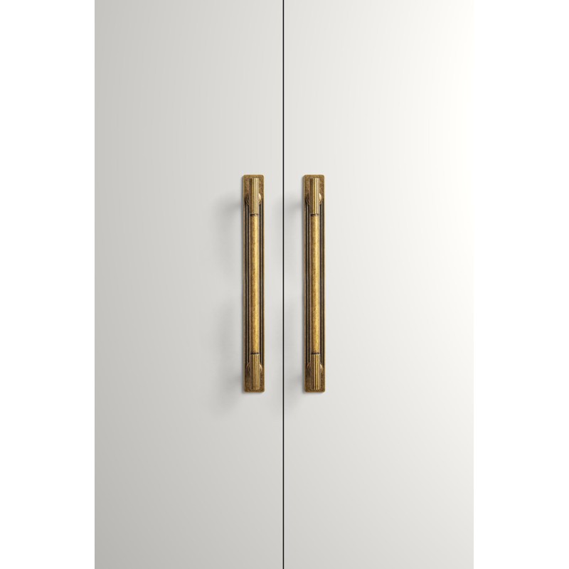 Goo-Ki Antique Brass Zinc Alloy Cabinet Handle with Backplate -
