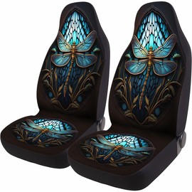 GENANY Dragonfly 2 Front Car Seat Covers for Car Truck Sedan SUV, Car Gifts, Durable Automotive Seat Covers, Breathable Bucket Seat Covers, Protective Interior Accessory