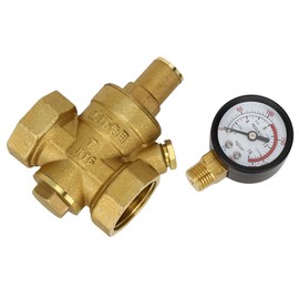 DN25 Brass Adjustable Water Pressure Reducing Regulator Reducer  Gauge Meter