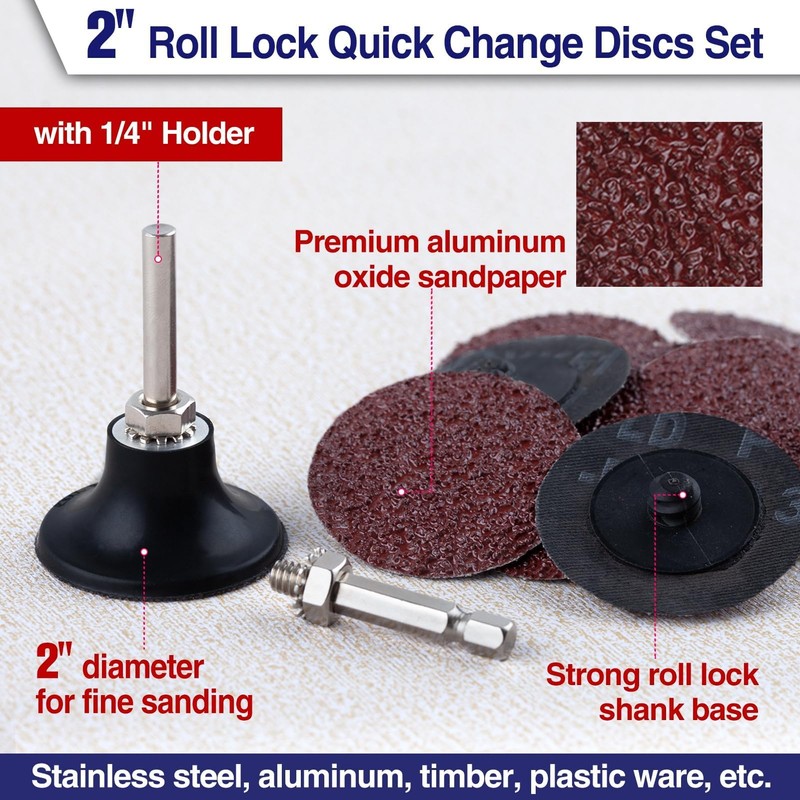 SPEEDWOX #36#60#80 120# 240# 50pcs Roll Lock Sanding Disc Roll