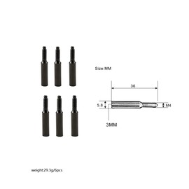 Alnicov 6pcs/set string lock screws for guitar tremolo lock bridge, black