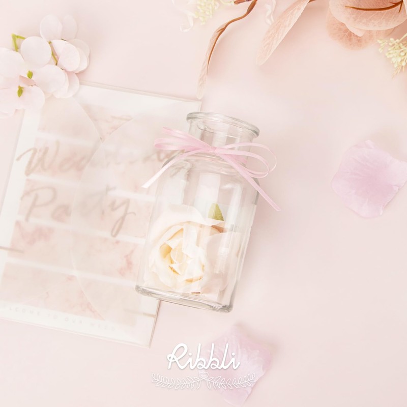 Ribbli Light Pink Double Faced Satin Ribbon,1/8” x Continuous 50