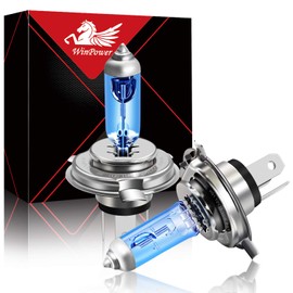 WinPower HS1 35/35W 12V Motorcycle Halogen Headlight 5000K Warm White Super Bright High Beam Low Beam Double Headlight Lamp Bulbs, Pack of 2