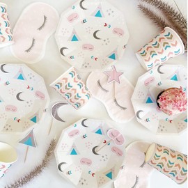 Sleepover Party Plates (Set of 8)| Sleepover Birthday Party Themes | Teepee Party Decorations |Slumber Party Plates | Slumber Party Supplies