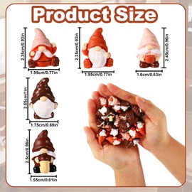 50stk Mini Kaffee GNOME, Harz Miniatur Gnomen Statuen Winzige Dekoration für Kaffeebar Landschaft Bürotisch Pflanzentöpfe Fee Garten Outdoor Garten Rasen Deko