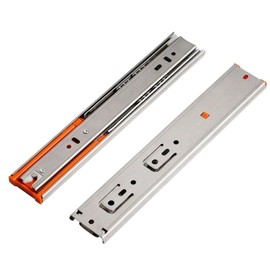 Drawer Rolling Bearing Slip Rail Furniture Hardware Drawer Slides Stainless Steel 10"-20" Soft Close Drawer Track Rail Sliding Three-Section Cabinet Slide(304-20 inch)