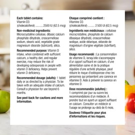 Webber Naturals Vitamin D3 2500 IU Extra Strength, 180 Tablets, For Healthy Bones, Teeth, and Helps Prevent Vitamin D Deficiency