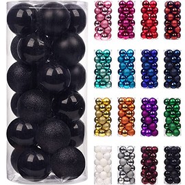 Emopeak 24Pcs Mini Christmas Balls Ornaments, Small Shatterproof Christmas Baubles for Xmas Christmas Tree, Hanging Ball for Holiday Wedding Party Decoration
