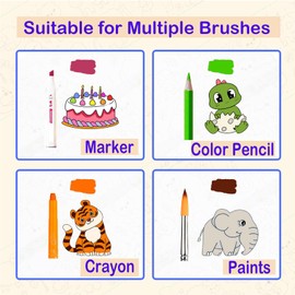 Coloring Paper Roll, Sticky Drawing Paper Roll for Water Color Pen Pencil Crayon, 118x11.8″Large Painting Sheet for Kindergarten Home Party, Ideal Early Education Gift idea for Birthday (Animal)