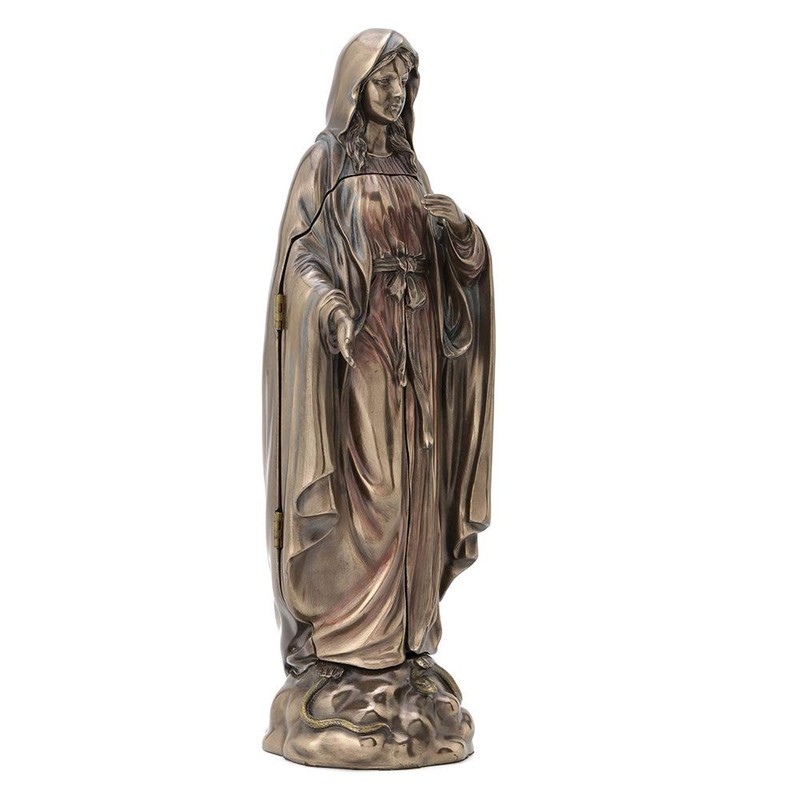 Veronese Design Lady of Grace Triptych Hinged Resin Sculpture Bronze