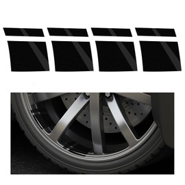 ZNDAW 4 PCS Wheel Rim Decal, 2.36"×2.17" Reflective Self Adhesive Decal for 18-21 Inch Wheels, Waterproof Tire Rim Racing Safety Decoration Stripe Stickers, Car Accessories (Black)