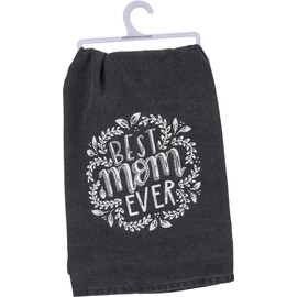 Primitives by Kathy Chalk Art Hand Lettered, Dish Towel, Best Mom Ever