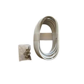HomeElabador 4M WHITE WINDOW NET CURTAIN WIRE NET CORD CABLE WITH 8 HOOK AND EYE