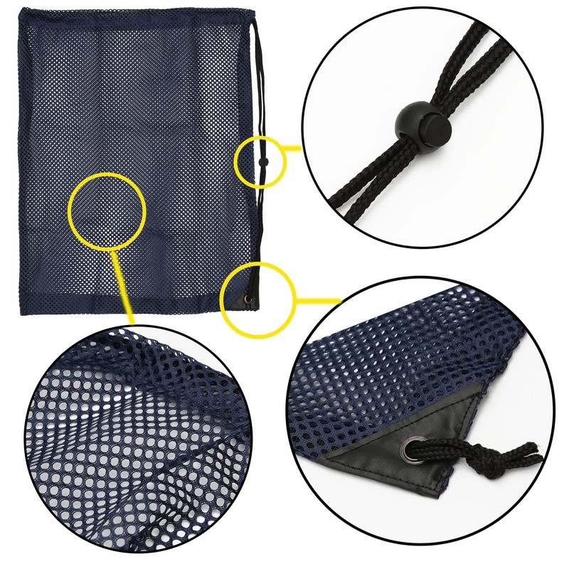 ATHLETIC MART Large Mesh Laundry Bag, Navy, navy