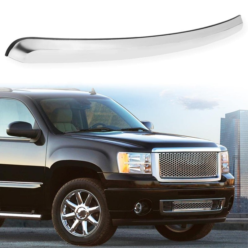 G-PLUS Hood Molding Trim Moulding Chrome Compatible with GMC Sierra