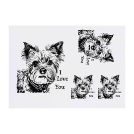 Azeeda 4 x 'Ich liebe dich mit Yorkshire Terrier' Temporäre Tattoos - Wasserfest, Hautfreundlich & Ungiftig · Transfers in Verschiedenen Größen (TO00070848)