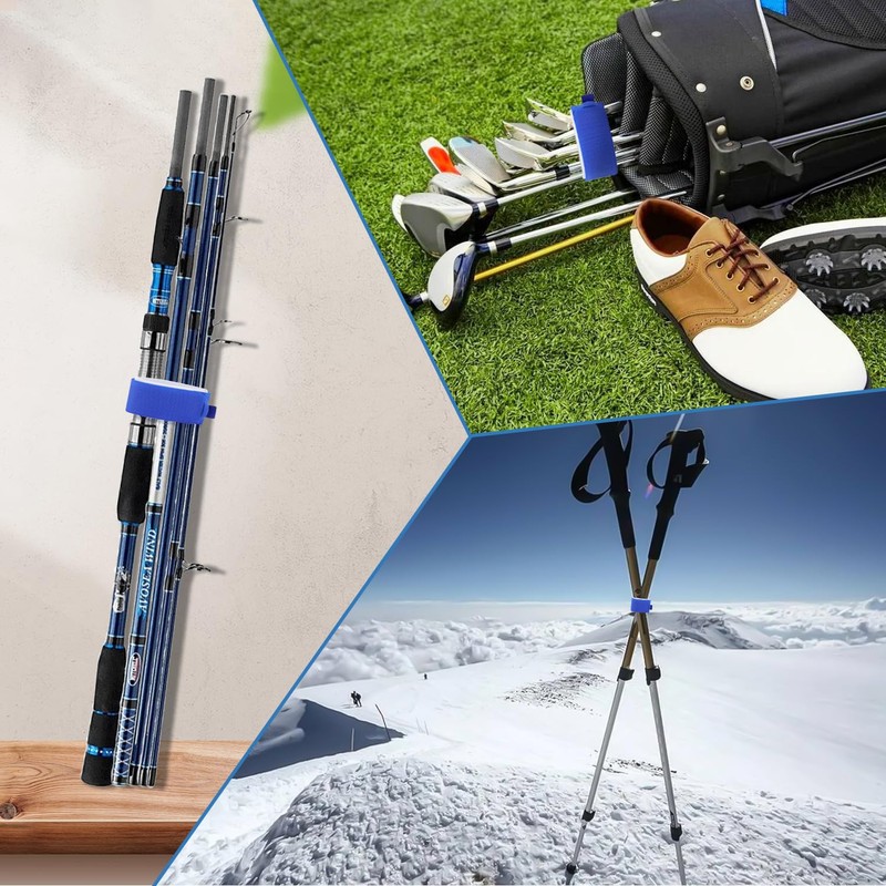 6-Pack Ski Tie Straps - Adjustable Ski Carry Bands with