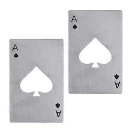 TOPTIE 6 PCS Ace Poker Bottle Openers, Stainless Steel Beer Openers, Wedding Groomsmen Gift