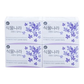 Lion Plant Nara Soap Cleansing Soap Lavender 100g 4 packs / 라이온 식물나라비누 클렌징비누 라벤다 100g 4입