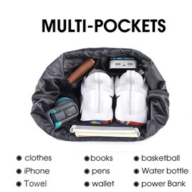 XMRSOY Mochila de gimnasio con cordón resistente al agua, nailon, bolsa de cinch grande, Suave, 7, Large