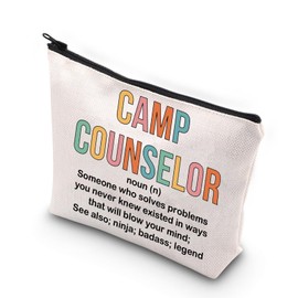 WCGXKO Camp Counselor Gift Camping Summer Gift Camp Counselor Zipper Pouch Makeup Bag (Camp Counselor CA)