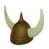 Adult Plastic GOLD Viking Helmet With Horns