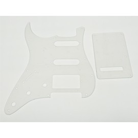 KAISH Clear 11 Hole ST/Strat Style Pickguard HSS Pick Guard with ST Back Plate Tremolo Trem Cover for USA/Mexico Stratocaster/Strat Transparent