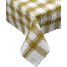 Seersucker Check 100% Cotton Pack of 4 Traditional Napkins 18” x 18” Garden Picnic Linen (Coffee)