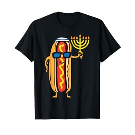 Jewish Hotdog Funny Food Hanukkah Pajamas Chanukah PJs US Men Women Girls Kids T-Shirt
