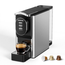 Hanrose Capsule Espresso Machine, Nespresso Machine Original Capsules Compatible, 20Bar Espresso Machine with Pods, 1L Water Tank, Fast Heating & 4 Brewing Modes Mini Espresso Maker for Home or Office